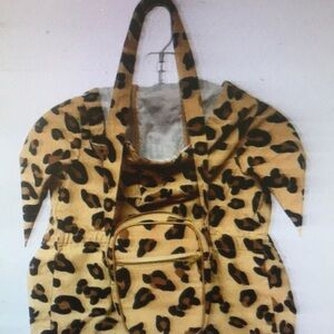 Kids Leopard Print Jacket with Hood - Brown/Black